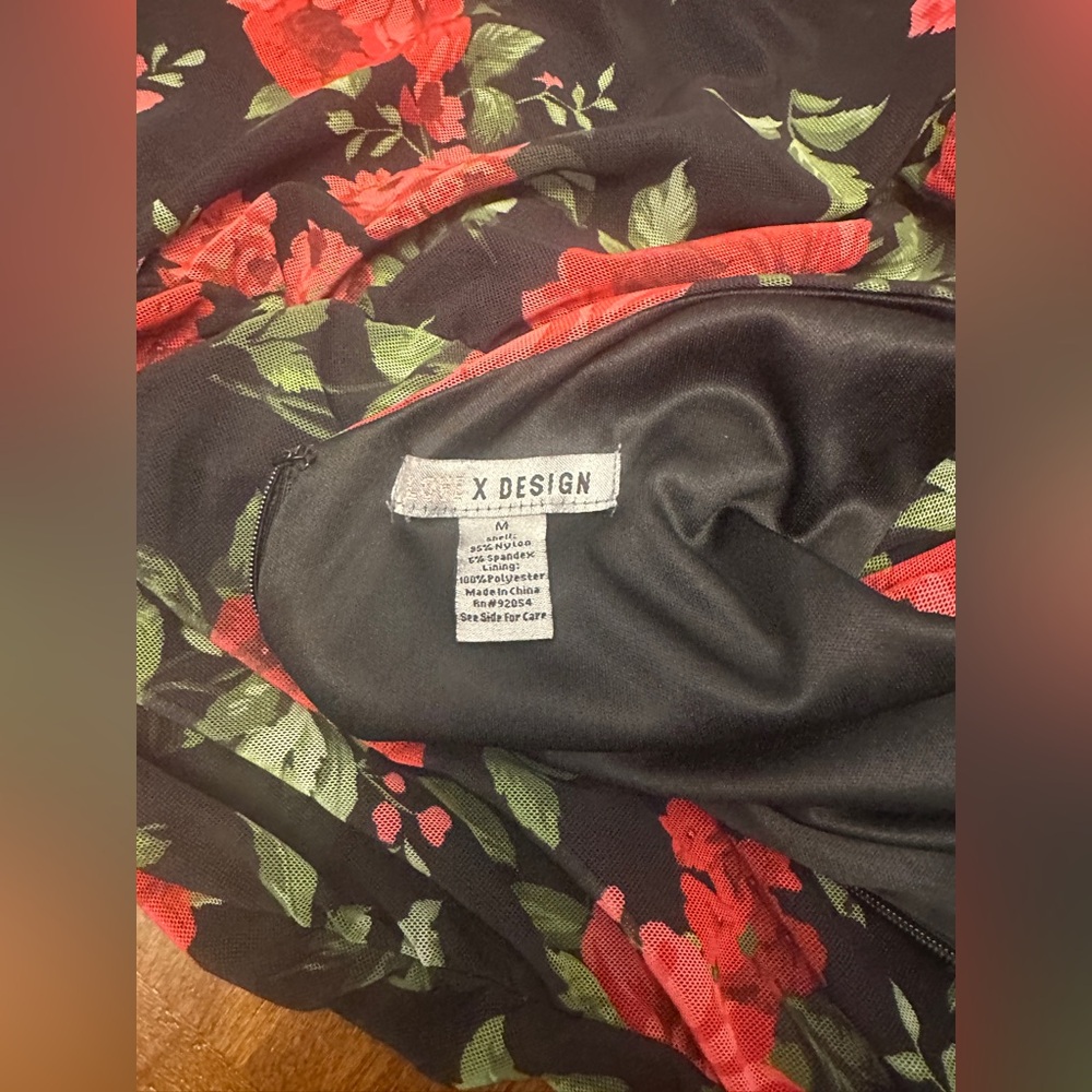 Love By Design Black and Red Floral Midi Dress - Picture 7 of 8